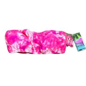 Breaking Waves Hot Pink Tie Dye Strapless Bikini Top, Size M, NWT